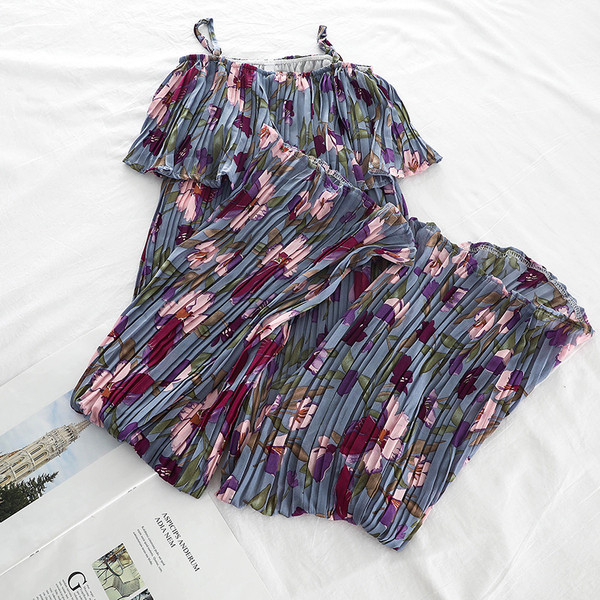 Salopeta lunga de dama cu model floral