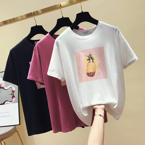 Tricou casual dama cu imprimeu color alb, negru si violet