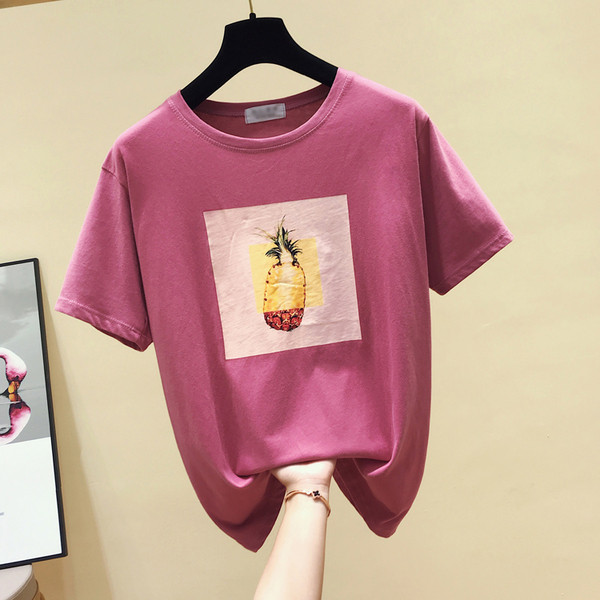 Tricou casual dama cu imprimeu color alb, negru si violet