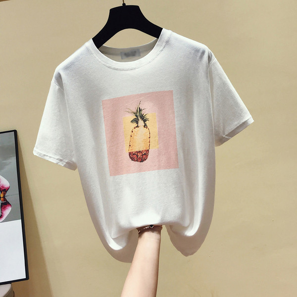 Tricou casual dama cu imprimeu color alb, negru si violet