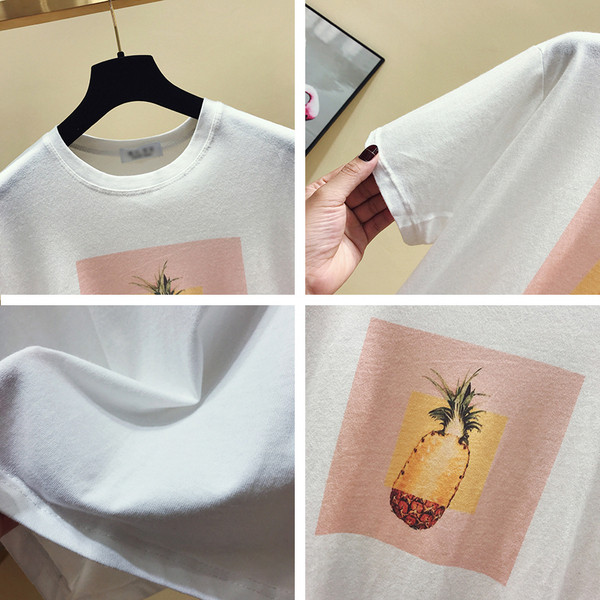 Tricou casual dama cu imprimeu color alb, negru si violet