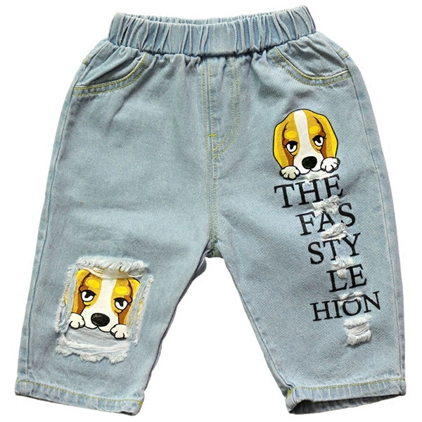 Aktuális gyerekfarmer fiúknak rátéttel és feliratokkal