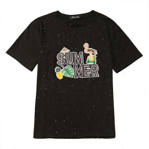 Alkalmi női póló fehér és fekete mintával