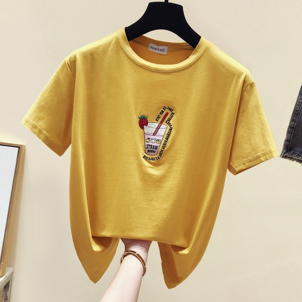 Tricou casual dama cu broderie in mai multe culori