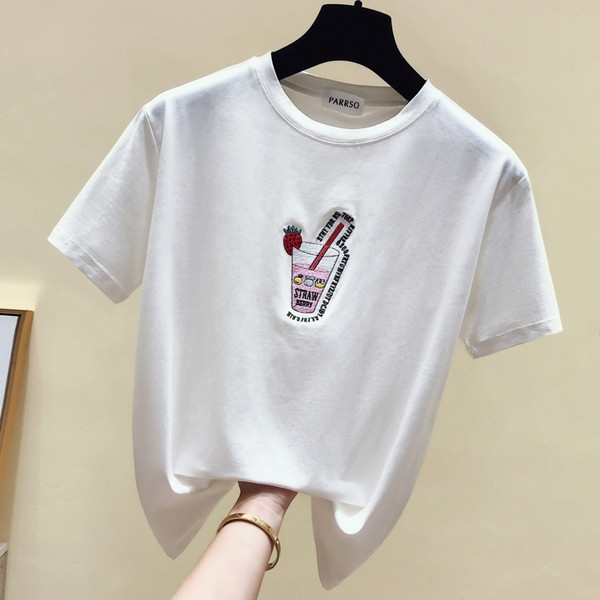 Tricou casual dama cu broderie in mai multe culori