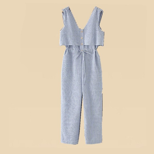 Salopeta de dama moderna de culoare albastra