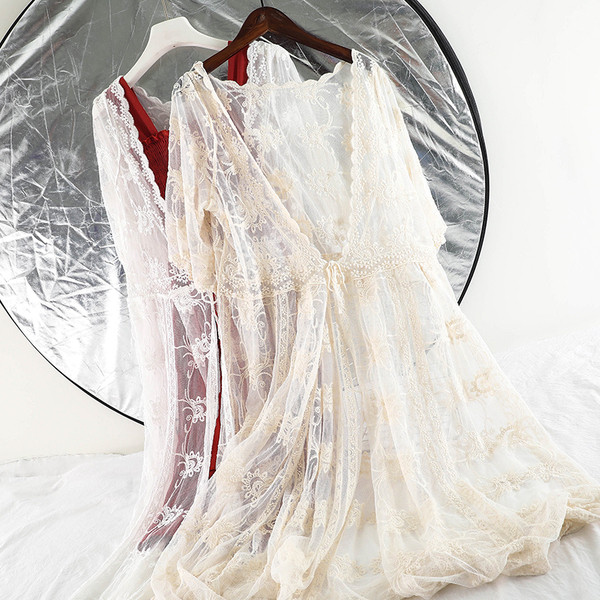 Hosszú női csipke pareo két színben