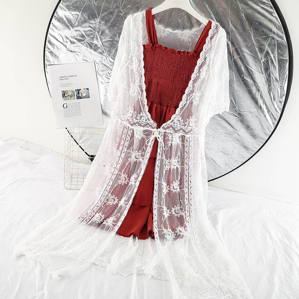 Hosszú női csipke pareo két színben