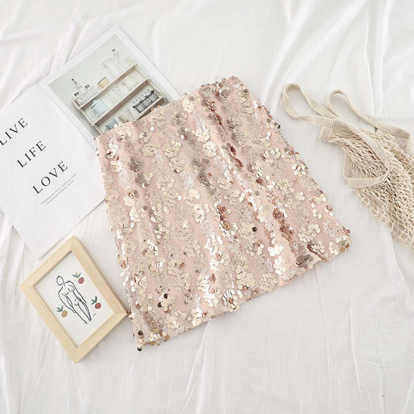 Női szoknya flitterekkel, három színben