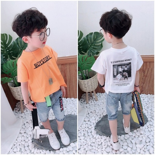 Gyermek póló fiúknak két színben felirattal