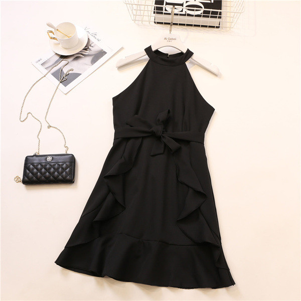 Stílusos női ruha csupasz váll és nyakkendő több színben