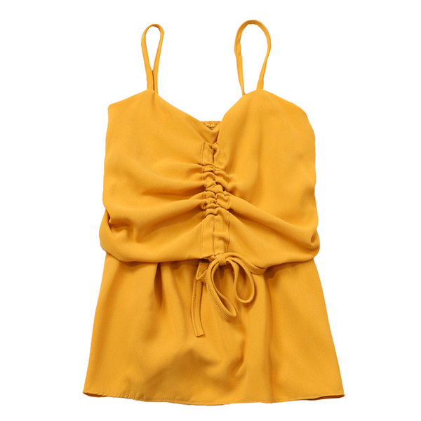 Hétköznapi női felső, vékony pántokkal és nyakkendőkkel több színben