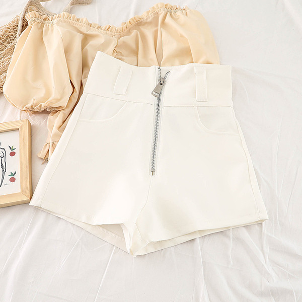 Stílusos női nadrág magas derékkal, cipzáros elemmel