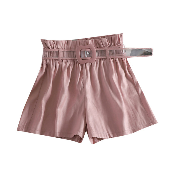 Modern női rövidnadrág övvel, magas derékkal több színben