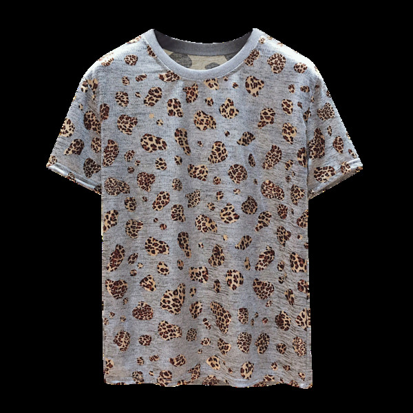 Aktuális leopárdmintás női póló fehér és szürke színben
