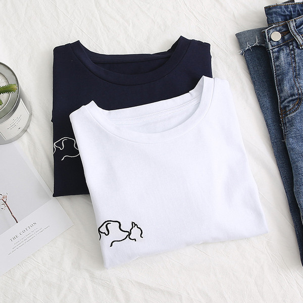 Alkalmi női póló fehér és kék színben