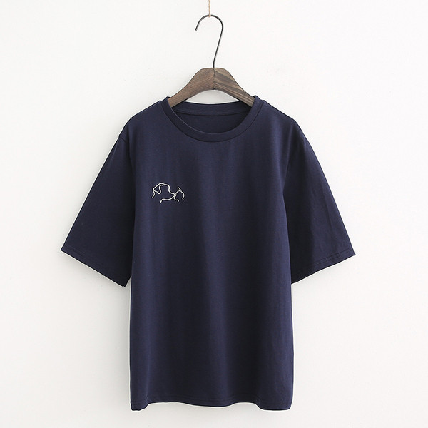 Alkalmi női póló fehér és kék színben