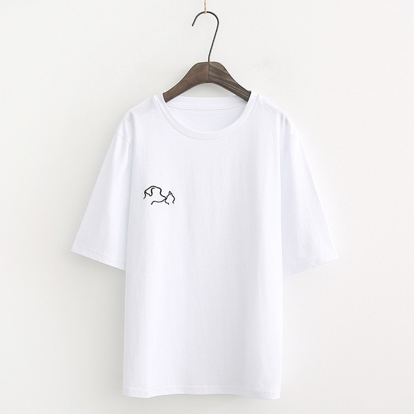 Alkalmi női póló fehér és kék színben