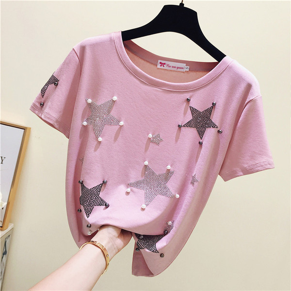 Női póló kövekkel és gyöngyökkel több színben