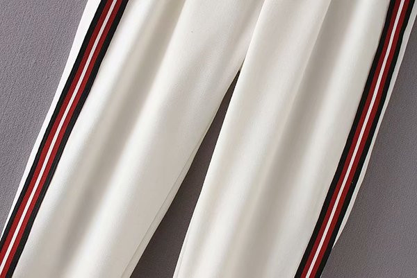 Női alkalmi nadrág két színben, szegéllyel