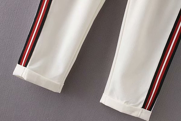 Női alkalmi nadrág két színben, szegéllyel