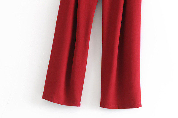 Stílusos női nadrág fekete és piros színben