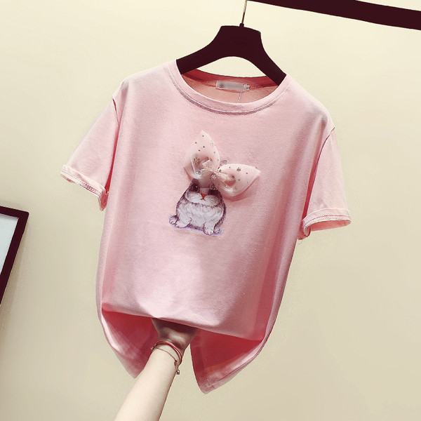 Alkalmi női póló rátéttel és szalaggal, három színben