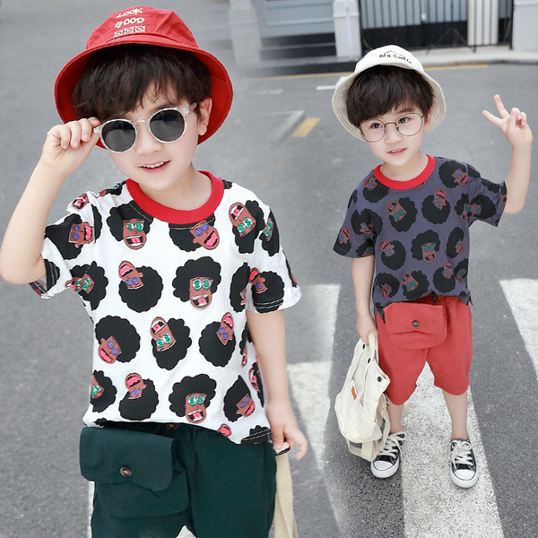 Alkalmi gyerek póló O-nyakú fiúknak