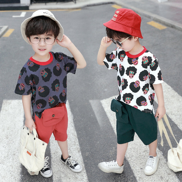 Alkalmi gyerek póló O-nyakú fiúknak