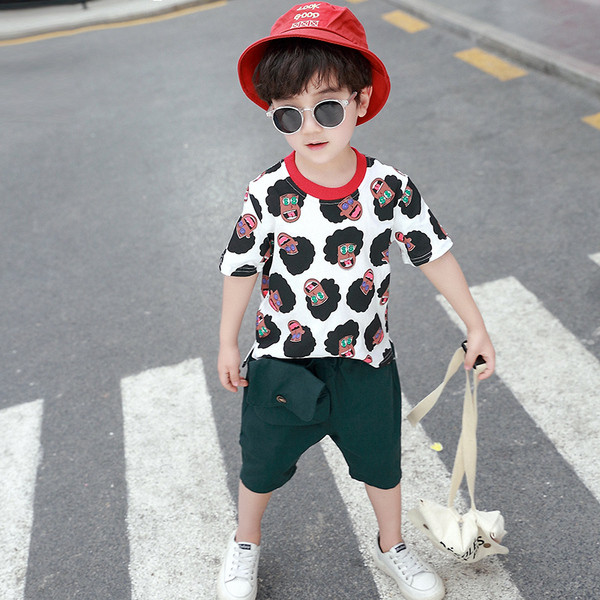 Alkalmi gyerek póló O-nyakú fiúknak