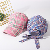 Kockás női nyári sapka négy színben