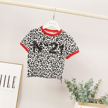 Модерна детска тениска с леопардов десен за момчета 