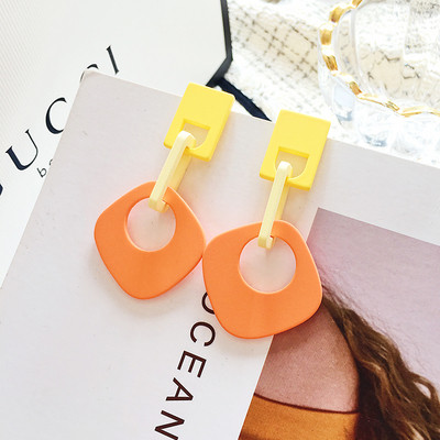 Női alkalmi fülbevaló kék és narancs színben