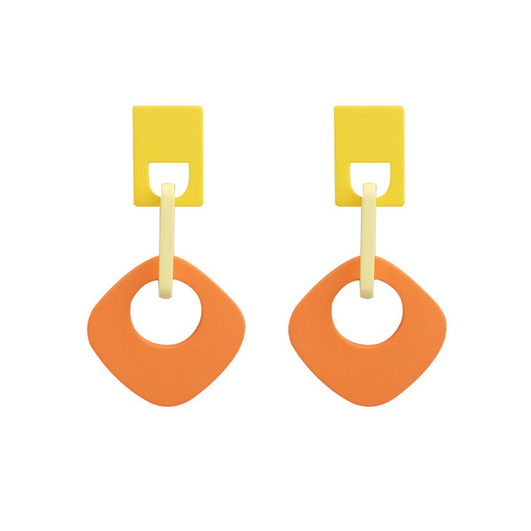 Női alkalmi fülbevaló kék és narancs színben
