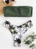 Kétrészes fürdőruha sárga és zöld színben