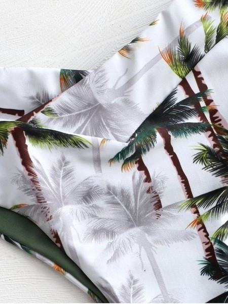 Kétrészes fürdőruha sárga és zöld színben