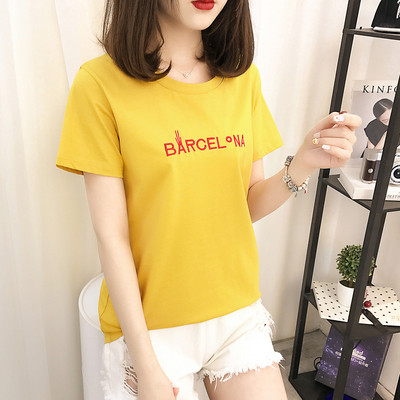 Modern lezser női póló rövid ujjú, különböző színű felirattal