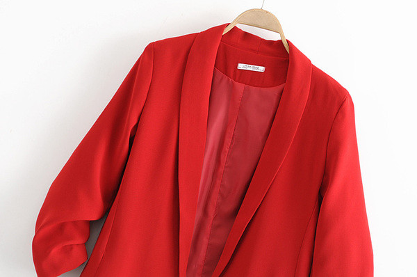 Stílusos női kabát piros és szürke színben