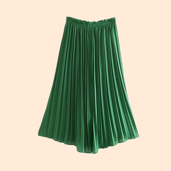 Redős női szoknya zöld és fekete színben