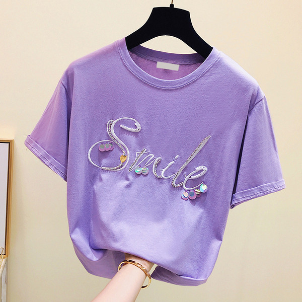 Modern női póló flitterekkel, három színben