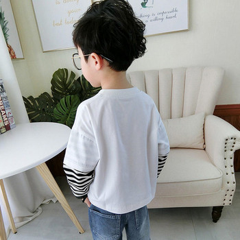 Детска блуза за момчета в два цвята с апликация 