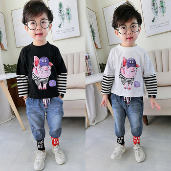 Παιδική μπλούζα σε δύο χρώματα με εφαρμογή