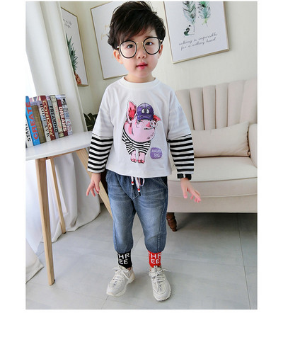 Gyermek blúz fiúknak két színben, rátéttel