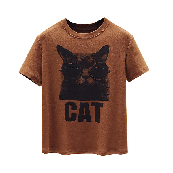 Hétköznapi női blúz, rövid ujjú, három színben nyomott mintával