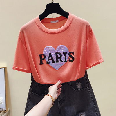 Modern női blúz O-nyakkal és flitterekkel, három színben