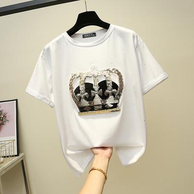 Modern női blúz két színben, flitterekkel