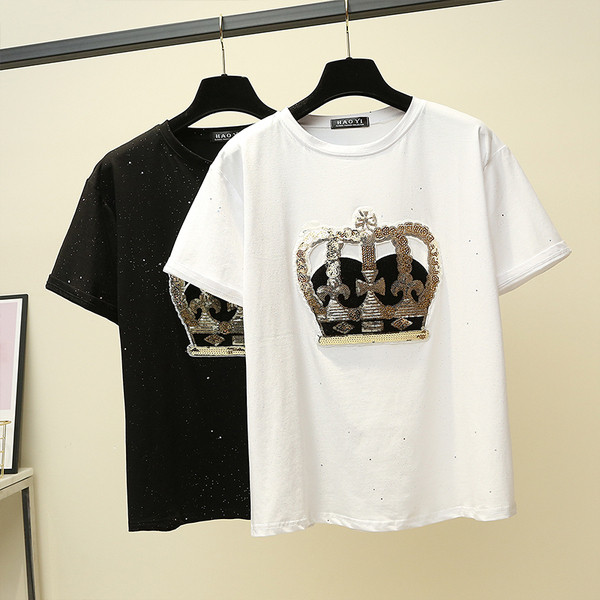 Modern női blúz két színben, flitterekkel