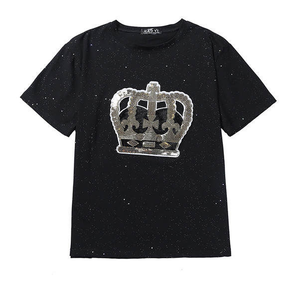 Modern női blúz két színben, flitterekkel