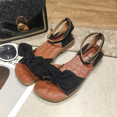 Aktuális női szandál öko velúrból, lapos talppal három színben