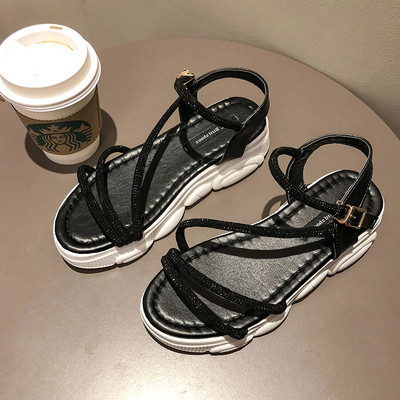 Alkalmi női szandál három színben díszítő kövekkel